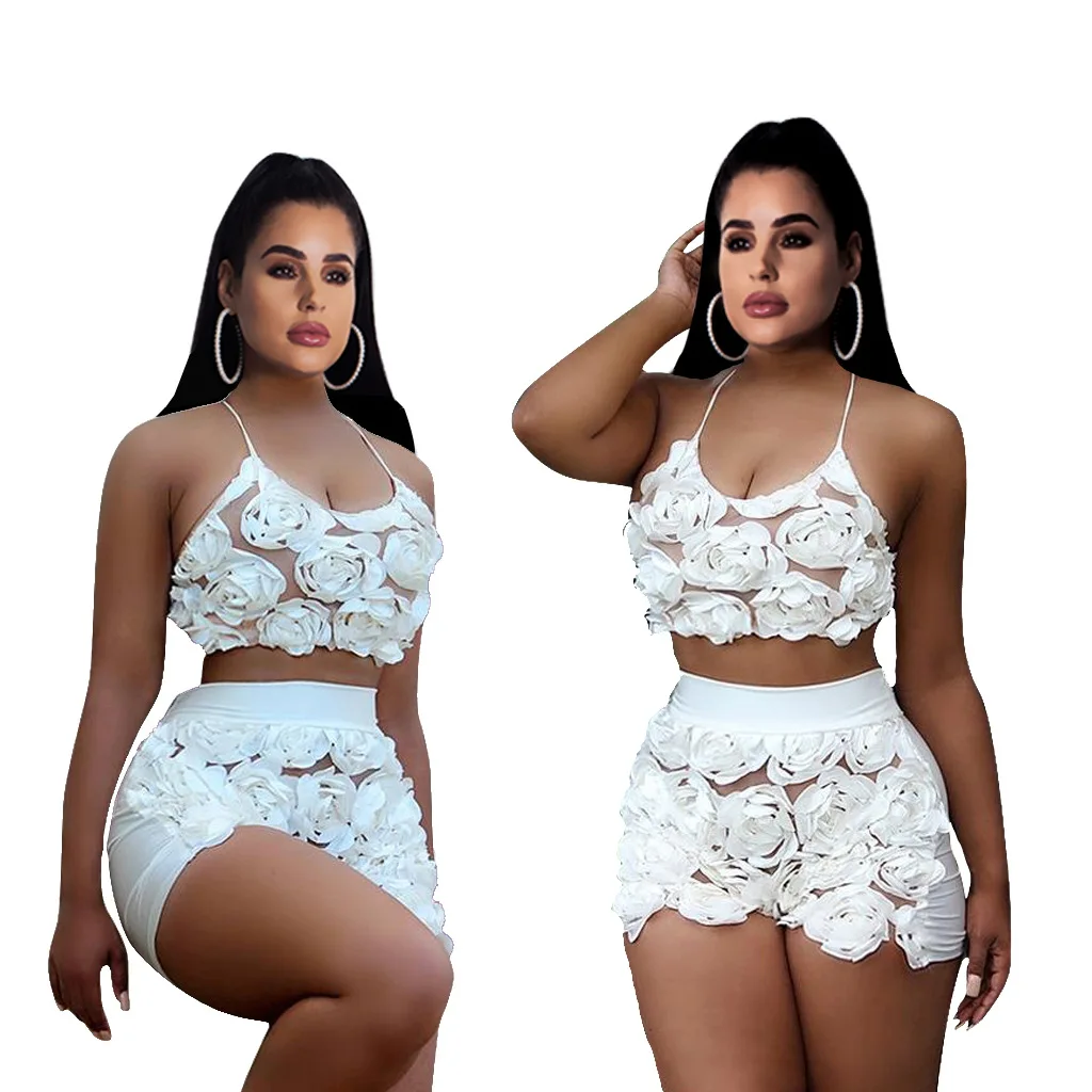 Women Clothing White Black Halter Backless Floral Lace 2 Piece Set Sexy Party Elegant Lace Top and Shorts Sets Nightout Suits
Women Clothing White Black Halter Backless Floral Lace 2 Piece Set Sexy Party Elegant Lace Top and Shorts Sets Nightout Suits