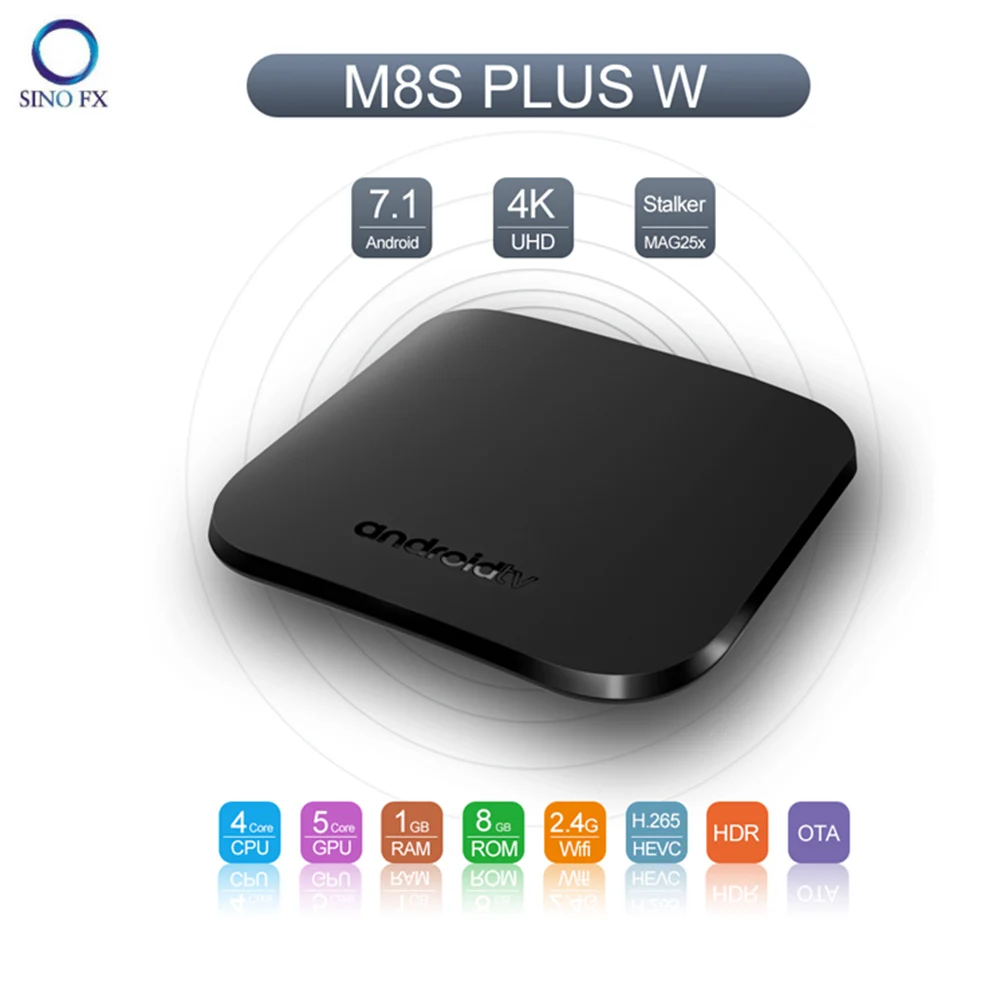 Фото Android TV Box mini M8S Plus W 1G/8G 2G/16G 7 1 четырехъядерный Amlogic 2 4G WiFi 4K smart media player|ТВ-приставки и(China)