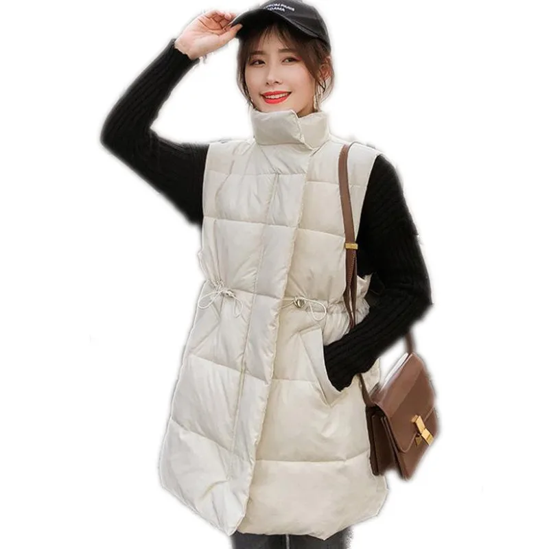 2018Autumn Winter Women Vest Female Stand-Collar Down Cotton Medium-Long Sleeveless Zippers With Sashes Warm Vest Female Q987
2018Autumn Winter Women Vest Female Stand-Collar Down Cotton Medium-Long Sleeveless Zippers With Sashes Warm Vest Female Q987