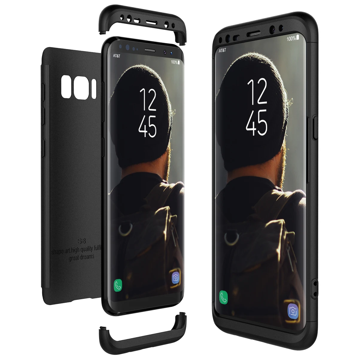 Роскошный Жесткий чехол GrandEver из поликарбоната для Samsung Galaxy Note 9 3 в 1 360