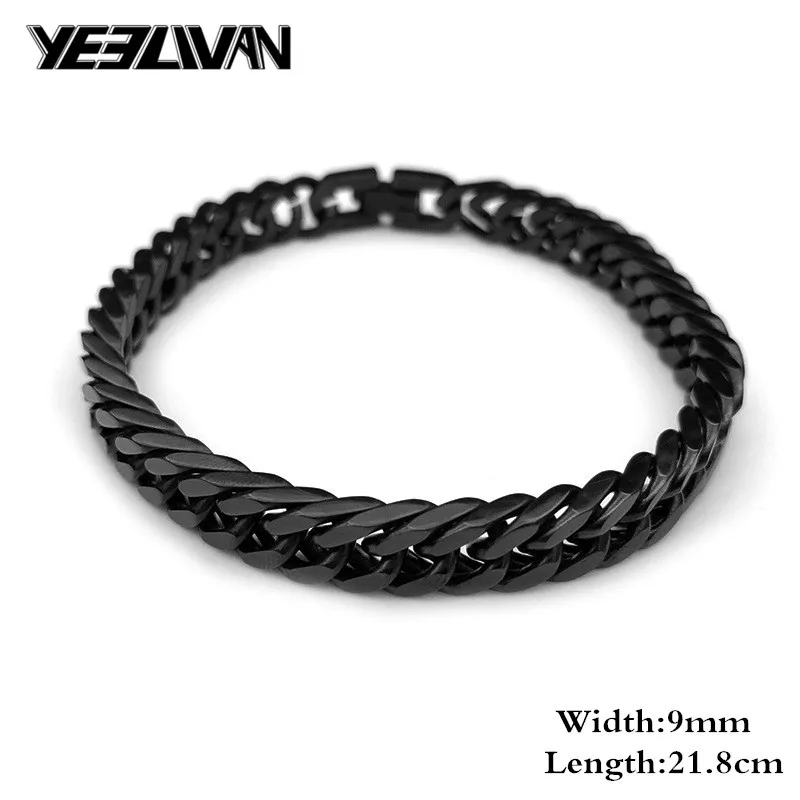 New Men Black Stainless Steel Link Chain Bracelets & Bangles Men's Cuff Wristband Biker Motorcycle Black Silicone Bracelet
New Men Black Stainless Steel Link Chain Bracelets & Bangles Men's Cuff Wristband Biker Motorcycle Black Silicone Bracelet