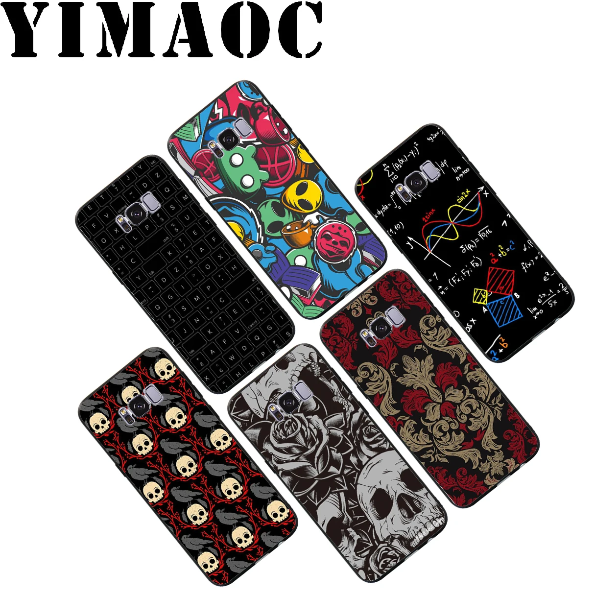 YIMAOC Money Cash Skull Flower Soft Case for Samsung Galaxy S10 S10e S9 S8 A6 Plus S7 S6 Edge A7 A5 A3 J6 Note 9 8 |