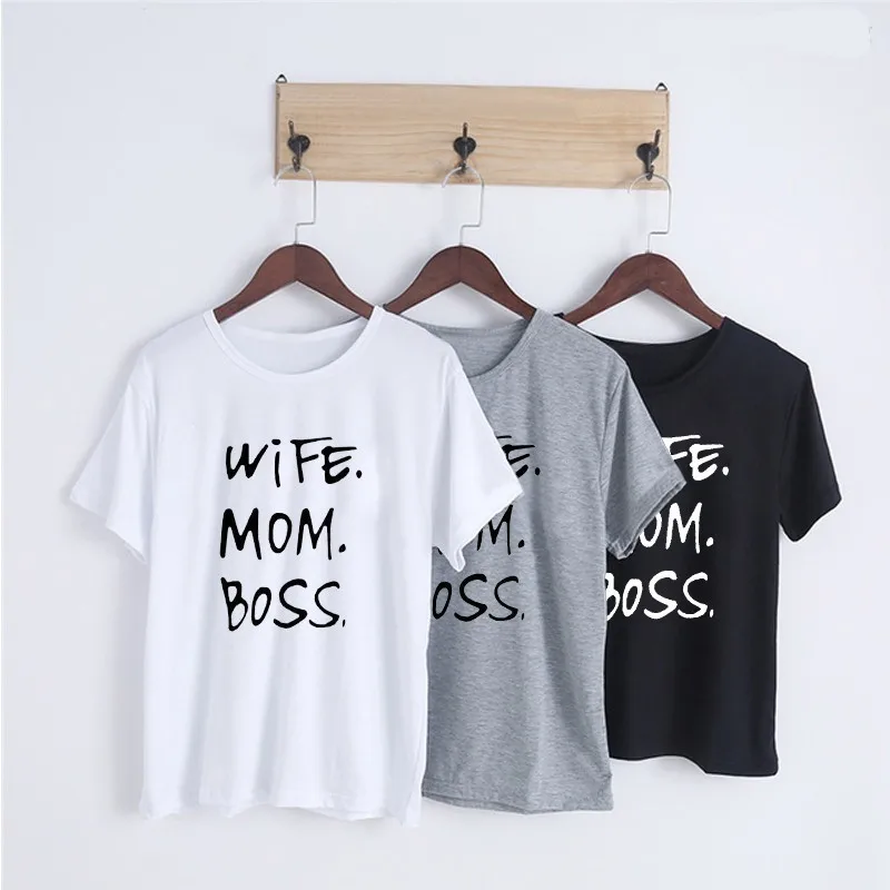 Wife mom boss print t shirt women casual cool summer t-shirt women short sleeve Tshirt-J740
Wife mom boss print t shirt women casual cool summer t-shirt women short sleeve Tshirt-J740