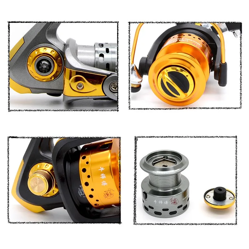 Gold color Spinning sea fishing reel Lure fishing reel 1000-6000 round pole fish spinning reel metal
Gold color Spinning sea fishing reel Lure fishing reel 1000-6000 round pole fish spinning reel metal
