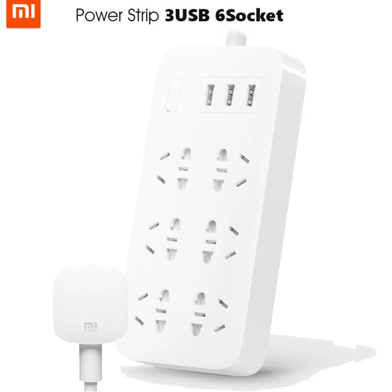 Смарт удлинитель Xiaomi MiJia оригинальный с 3 USB разъемами для быстрой зарядки 2 А 6