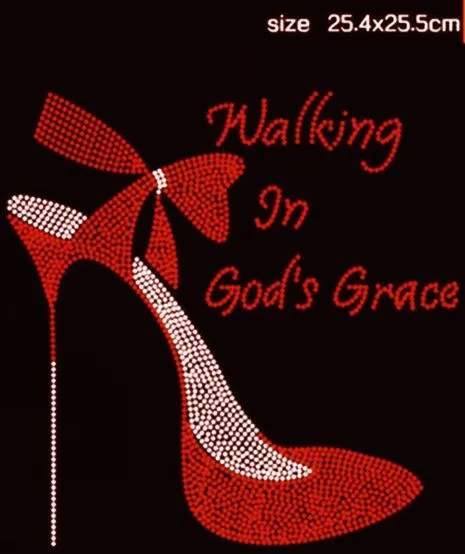 Free Shipping walking in god's grace hotfix rhinestone iron on transfers design red with white clear crystal for ladys
Free Shipping walking in god's grace hotfix rhinestone iron on transfers design red with white clear crystal for ladys