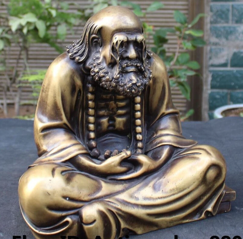 10 "Китайский буддийский из бронзы Arhat Damo Bodhidharma Dharma статуя Будды | Дом и сад