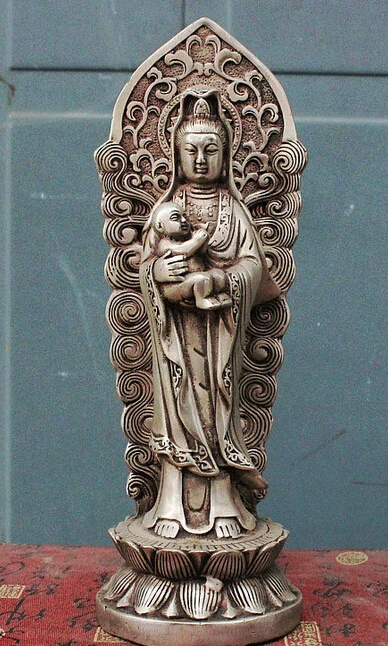 decoration Tibet copper silver 9" China Buddhism Silver Songzi Guanyin Kwan-yin Boddhisattva Goddess Statue
decoration Tibet copper silver 9" China Buddhism Silver Songzi Guanyin Kwan-yin Boddhisattva Goddess Statue