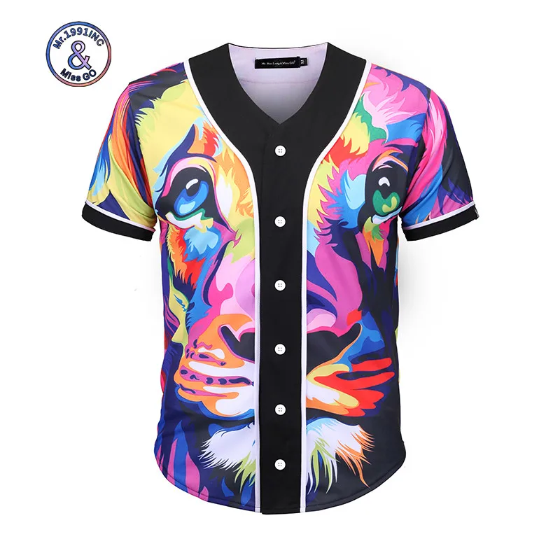 3D Painted Lion Print Short-sleeved Baseball Uniform European Code Men's Cardigan Baseball Shirt New Animal T
3D Painted Lion Print Short-sleeved Baseball Uniform European Code Men's Cardigan Baseball Shirt New Animal T