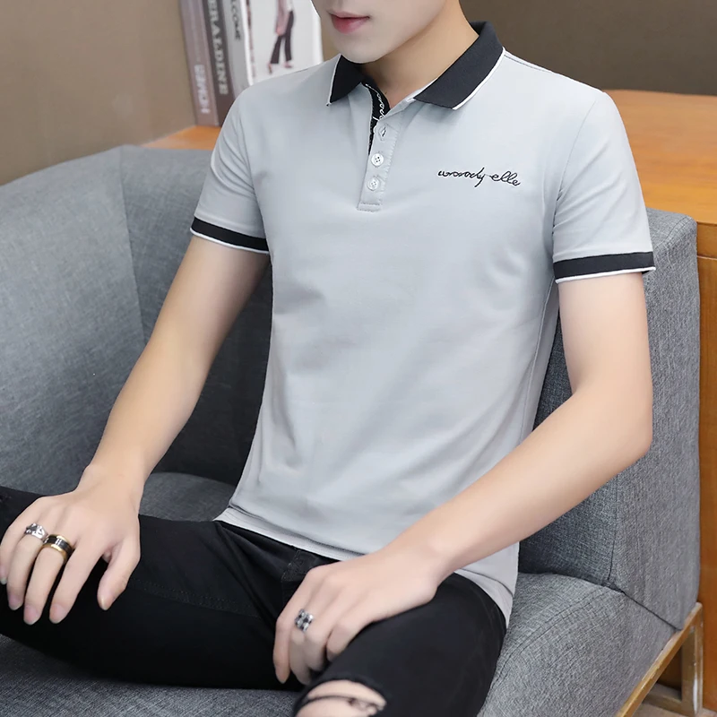 Men's short sleeve summer lapel half sleeve fashion clothes Korean fashion brand 2019
Men's short sleeve summer lapel half sleeve fashion clothes Korean fashion brand 2019