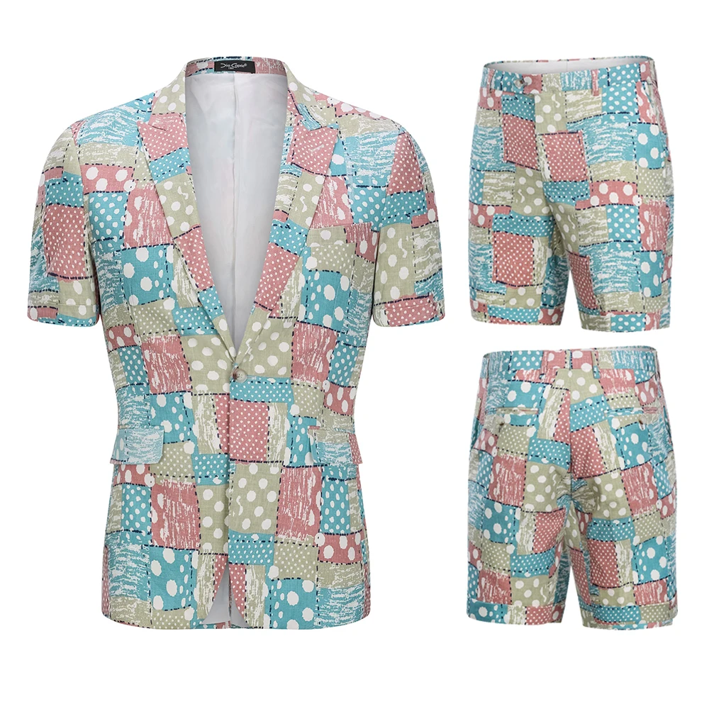 Hawaii Style Casual Short Sleeve Blazers Shorts 2 Piece Set Summer Cotton Short Suits Men Set Trip Beach Suit USA Large Size
Hawaii Style Casual Short Sleeve Blazers Shorts 2 Piece Set Summer Cotton Short Suits Men Set Trip Beach Suit USA Large Size