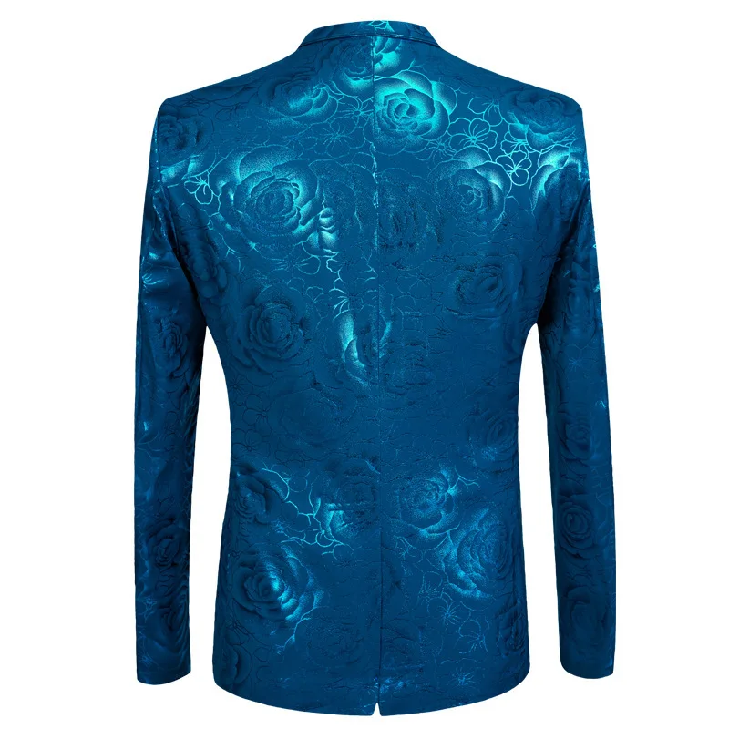 PYJTRL Tide Men Gilding Shiny Blue Rose Pattern Casual Slim Fit Suit Jacket Hip Hop DJ Night Club Singers Blazer Stage Wear
PYJTRL Tide Men Gilding Shiny Blue Rose Pattern Casual Slim Fit Suit Jacket Hip Hop DJ Night Club Singers Blazer Stage Wear