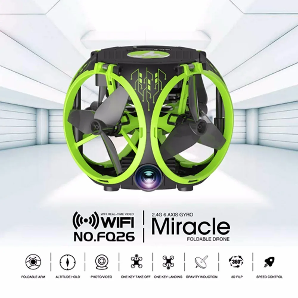 FQ26 Wi Fi FPV мини Дрон Квадрокоптер с камерой 0 3 МП удержание высоты G Датчик складной