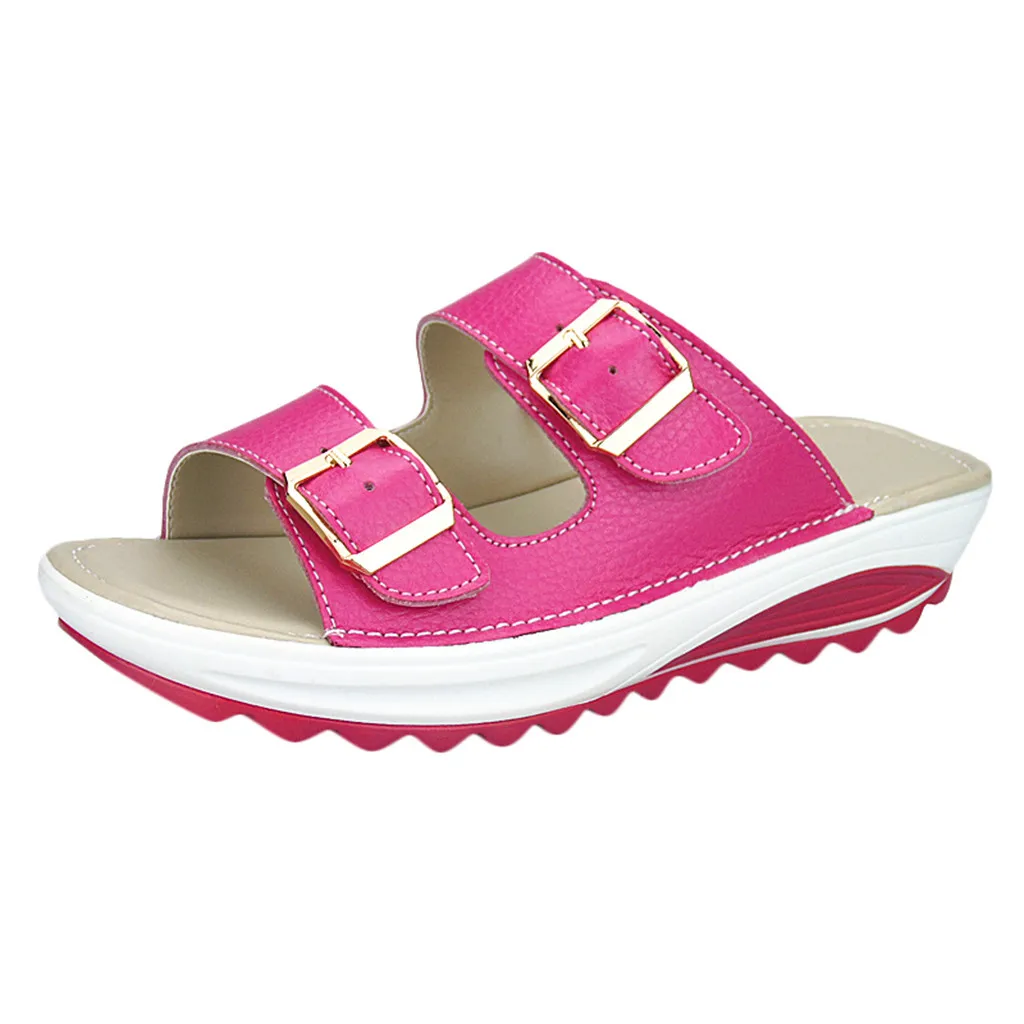 SAGACE women's slippers buckle leather slides shoes solid thick sole heels beach sandals women outside flip flops summer 7J10
SAGACE women's slippers buckle leather slides shoes solid thick sole heels beach sandals women outside flip flops summer 7J10