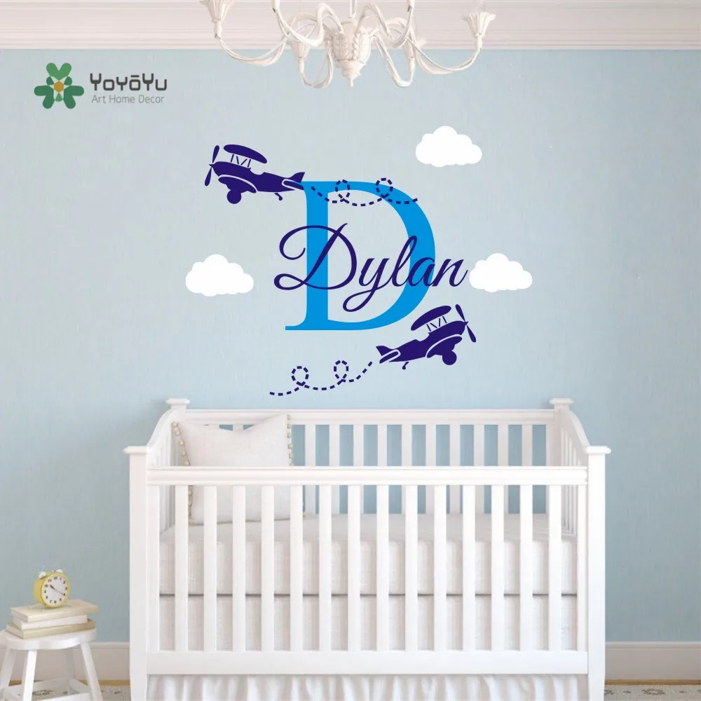 Custom Boys Name Airplane Clouds Decal Nursery Decor - Kids Room Decor Vinyl Wall Sticker Airplanes With Clouds A-91
Custom Boys Name Airplane Clouds Decal Nursery Decor - Kids Room Decor Vinyl Wall Sticker Airplanes With Clouds A-91