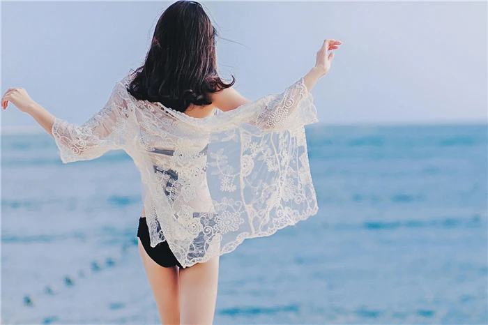 summer perspective Women's Clothing sexy Beach Bikini Coats thin Sun protection lace Jackets open stitch three quarter new
summer perspective Women's Clothing sexy Beach Bikini Coats thin Sun protection lace Jackets open stitch three quarter new