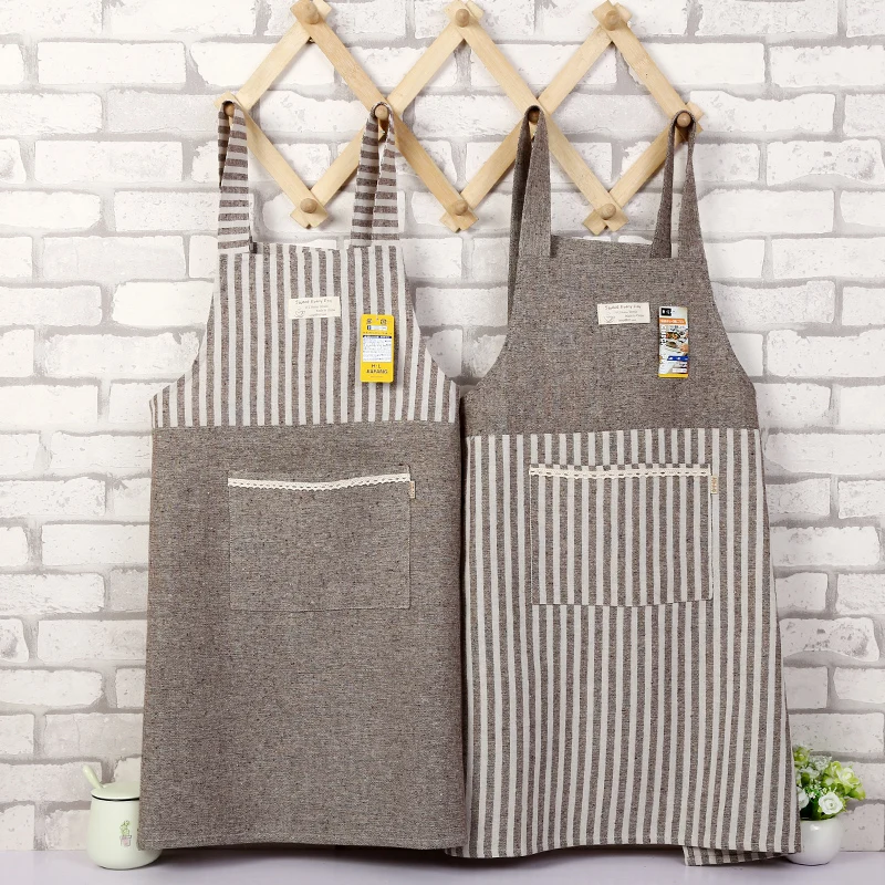 Fashion stitching striped strap apron fabric simple cotton kitchen oil-proof Cafe apron shop clothing literary apron
Fashion stitching striped strap apron fabric simple cotton kitchen oil-proof Cafe apron shop clothing literary apron