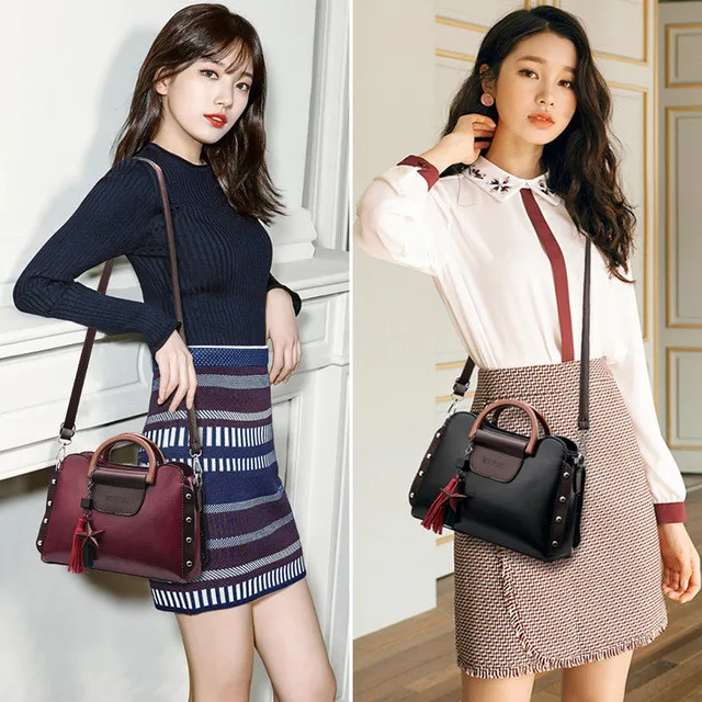 LUCDO Fashion Luxury Women Leather Designer Tote Handbags Vintage Rivet Tassel Messenger Bag Women Bucket Shoulder Bag Female
LUCDO Fashion Luxury Women Leather Designer Tote Handbags Vintage Rivet Tassel Messenger Bag Women Bucket Shoulder Bag Female