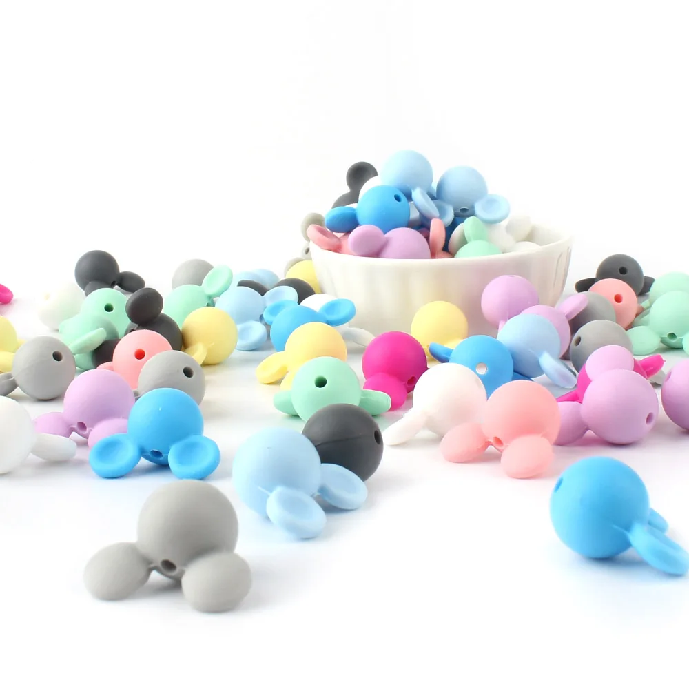 500pcs 24mm Mickey Silicone Beads Baby Teether Toy Soft Chew Teething BPA Free DIY Charm Necklace Food Grade Jewelry
500pcs 24mm Mickey Silicone Beads Baby Teether Toy Soft Chew Teething BPA Free DIY Charm Necklace Food Grade Jewelry
