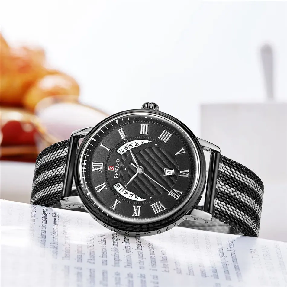 New Luxury REWARD Brand Mens Business Watches Complete Calendar Fashion Mesh Band Sport Quartz Watch Men Dropshipping
New Luxury REWARD Brand Mens Business Watches Complete Calendar Fashion Mesh Band Sport Quartz Watch Men Dropshipping
