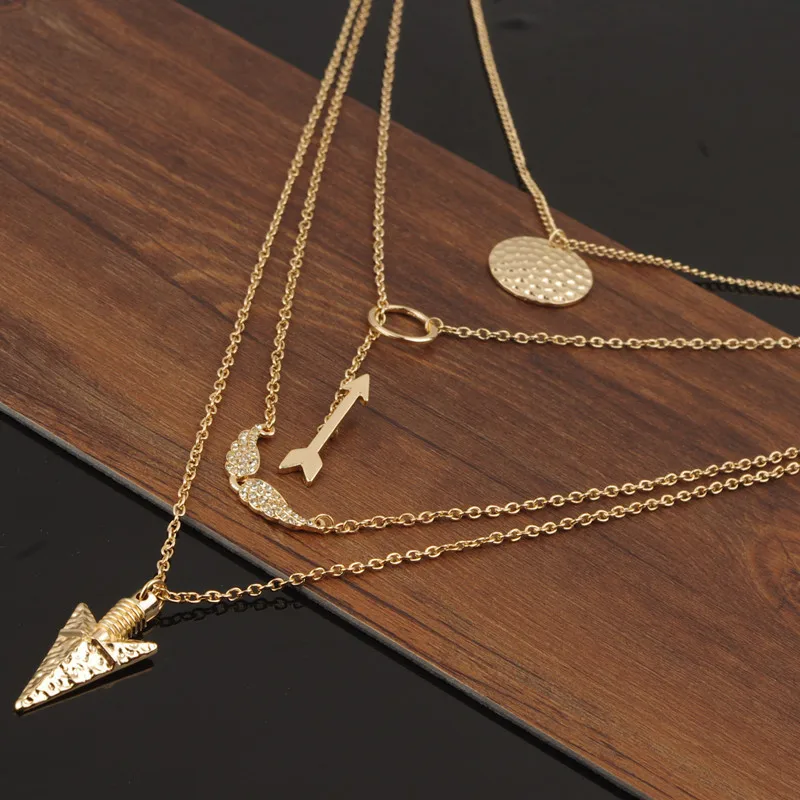 Gilded Multilayer Sweater Chain Long Pendants Necklaces Necklace for Women Angel Wings Arrow Necklace Drop Shipping Gift J30
Gilded Multilayer Sweater Chain Long Pendants Necklaces Necklace for Women Angel Wings Arrow Necklace Drop Shipping Gift J30