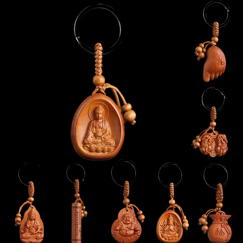 New Arrival Lucky Jewelry Peach Wood Carving Buckle Buddha Pendant Keychain For Car Bag Keyring Wholesale
New Arrival Lucky Jewelry Peach Wood Carving Buckle Buddha Pendant Keychain For Car Bag Keyring Wholesale