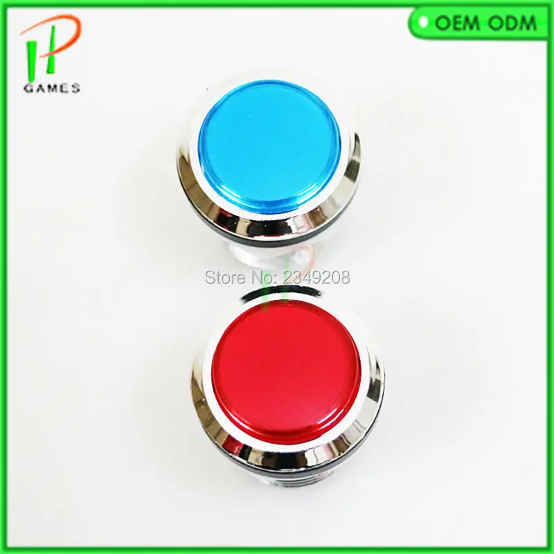 10pcs/lot 5V CHROME Plated push button led illuminated arcade with microswitch for DIY jamma game parts | Спорт и развлечения