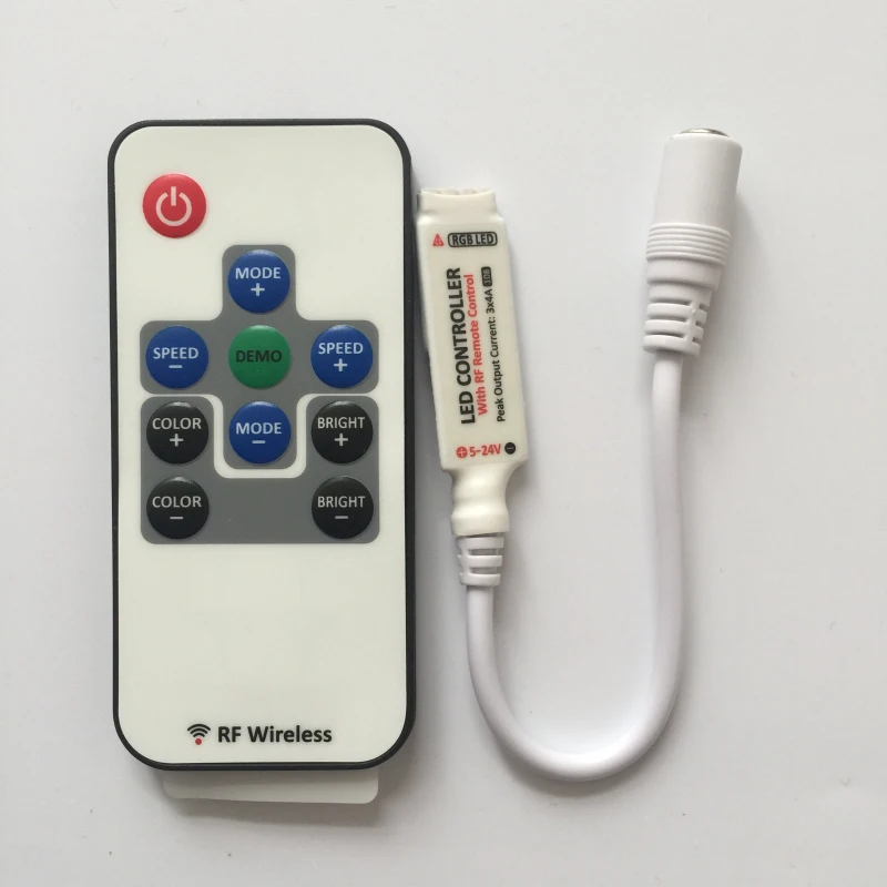 

10 Key RF RGB Controller Mini RF Wireless Mini Remote Dimmer Controllers For RGB 5050/3528 LED Strip