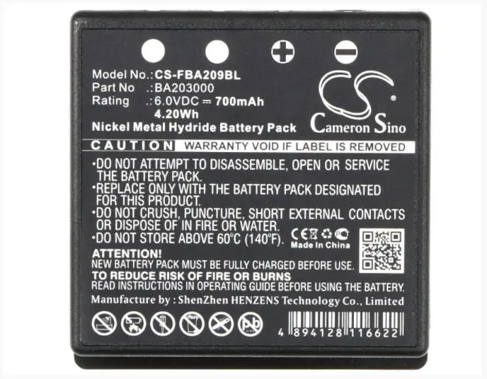 Cameron Sino 700mAh battery for HBC FBFUB09N FUB 9NM 6V FUB9NM Linus 4 Micron Radiomatic Eco
Cameron Sino 700mAh battery for HBC FBFUB09N FUB 9NM 6V FUB9NM Linus 4 Micron Radiomatic Eco