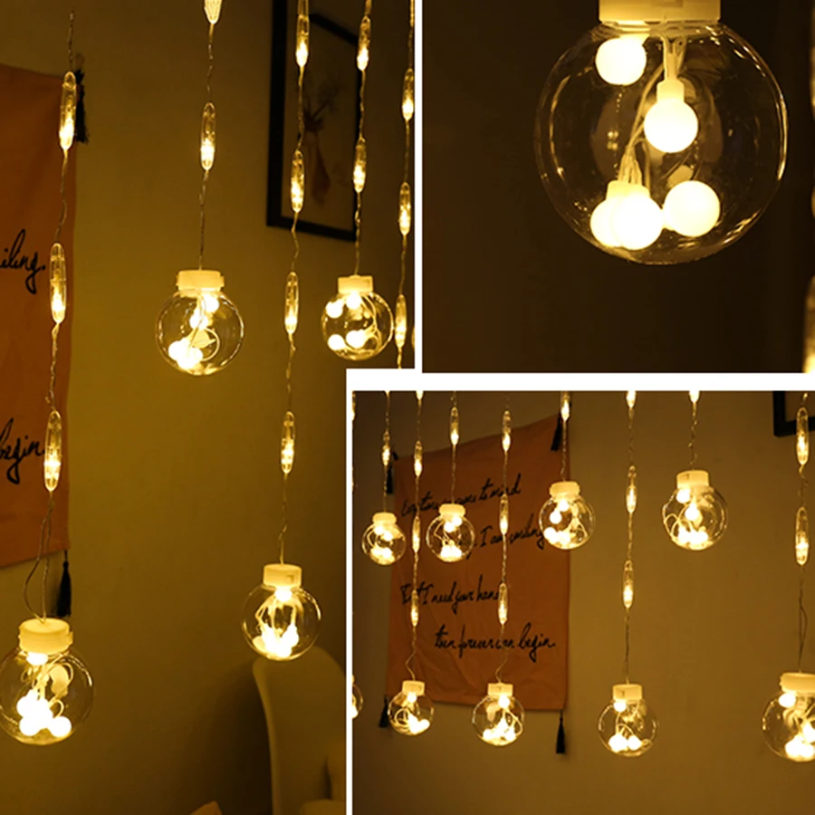 BEIAIDI 2.5M 12pc Wishing Globe Ball Led String Light Curtain Icicle Fairy String For Home Restaurant Xmas Wedding Party Garland
BEIAIDI 2.5M 12pc Wishing Globe Ball Led String Light Curtain Icicle Fairy String For Home Restaurant Xmas Wedding Party Garland