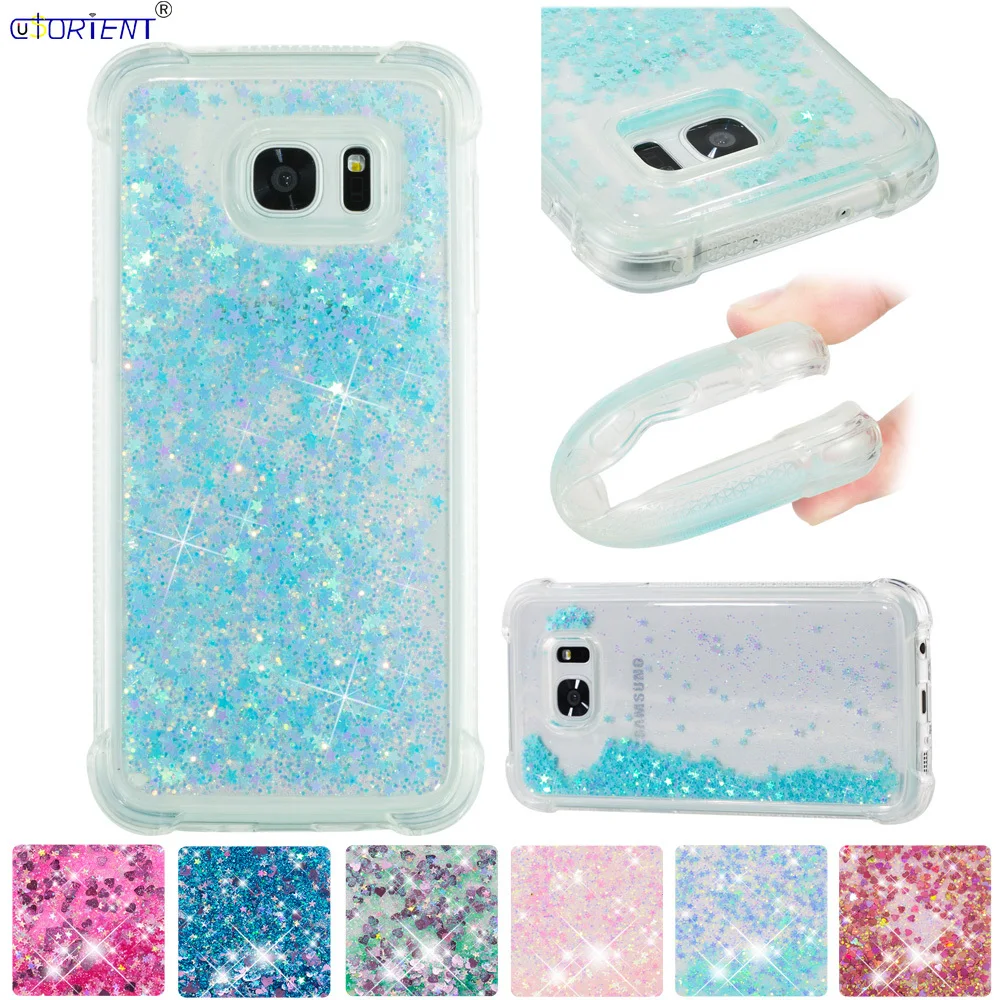Для Samsung Galaxy S7 Edge Bling Dynamic Liquid Quicksand чехол бампер SM G935F G935FD Блестящий Мягкий