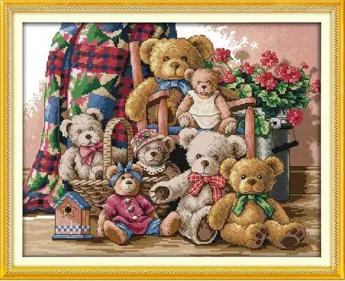 Bear family Counted Cross Stitch 11CT 14CT Cross Stitch Set Cross-stitch Kit Embroidery Needlework DIM 35115 Teddy Bear Gather
Bear family Counted Cross Stitch 11CT 14CT Cross Stitch Set Cross-stitch Kit Embroidery Needlework DIM 35115 Teddy Bear Gather