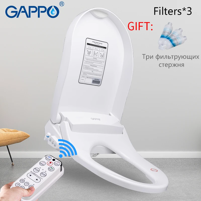 GAPPO смарт сиденья для унитаза удлиненные Смарт биде электрическое крышка тепло сидит светодиодный