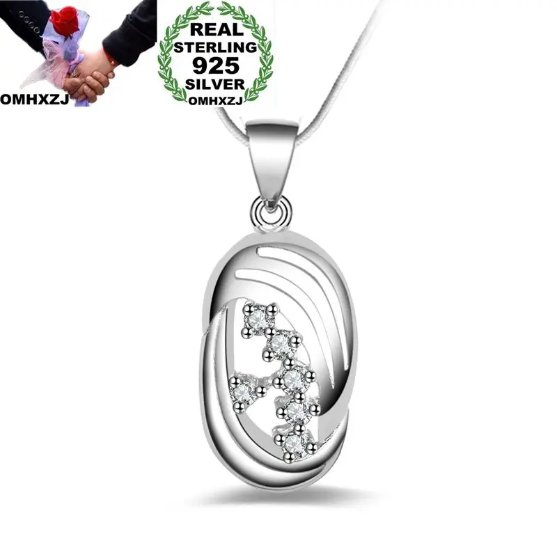 OMHXZJ Wholesale Personality Fashion OL Woman Girl Gift Silver Geometric AAA Zircon 925 Sterling Silver Pendant Necklace NC108
OMHXZJ Wholesale Personality Fashion OL Woman Girl Gift Silver Geometric AAA Zircon 925 Sterling Silver Pendant Necklace NC108
