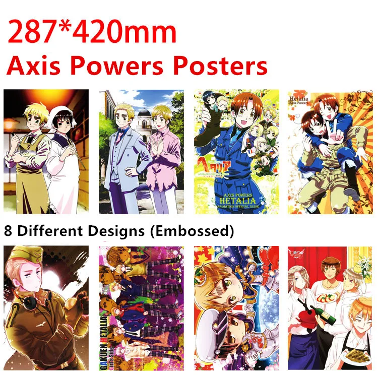 Постеры Axis Powers Stikers 8 различных дизайнов шт./лот аниме Hetalia размеров 42x29 см|poster