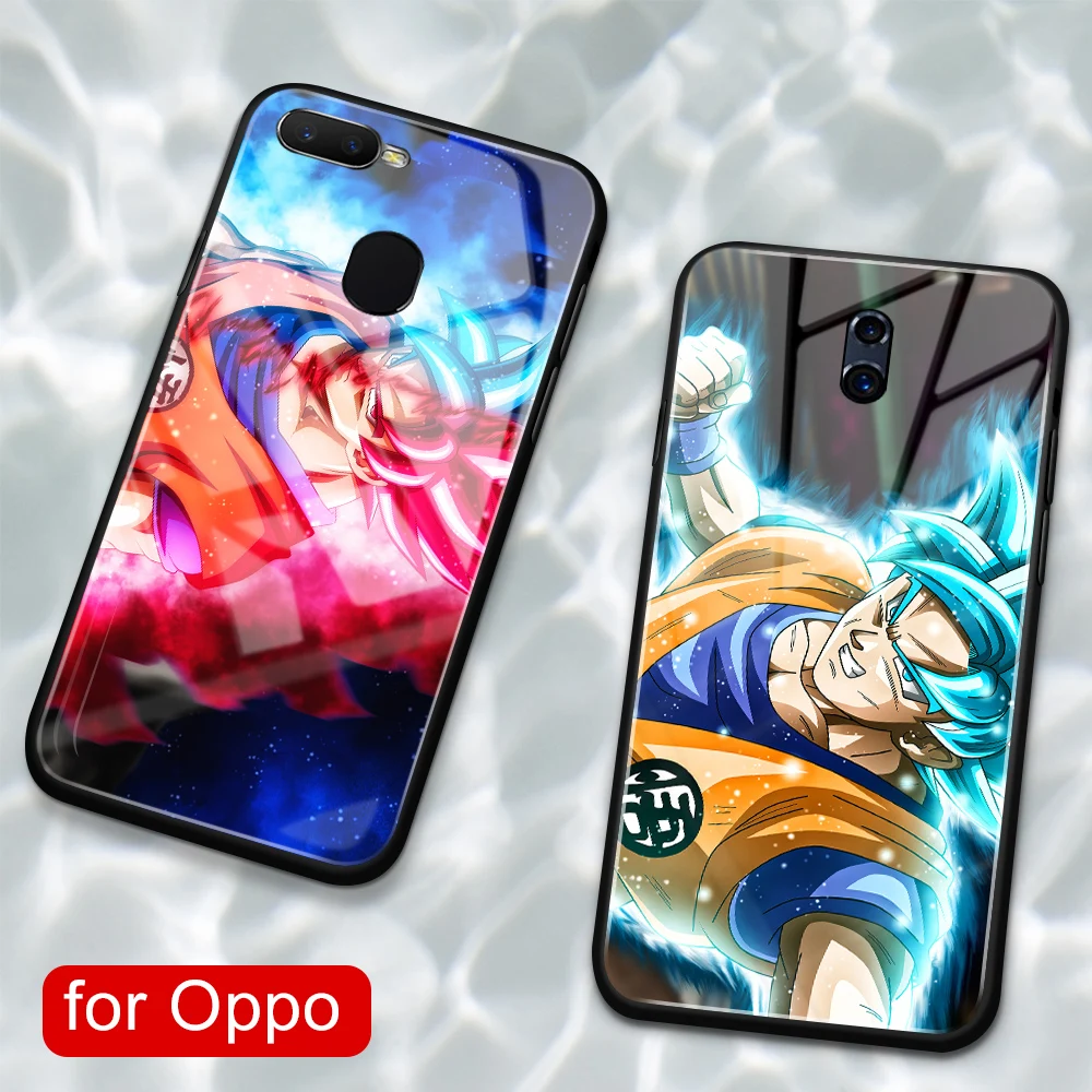Чехол для Oppo Rone стеклянная задняя крышка с аниме драконом чехол goku R9 R9S R11 R11S Plus R17