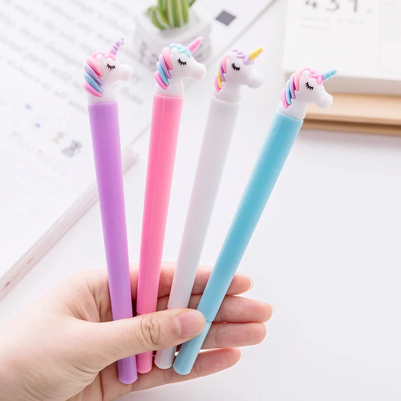 Гелевая ручка ярких цветов 24 шт. гелевая с единорогом | Канцтовары для офиса и