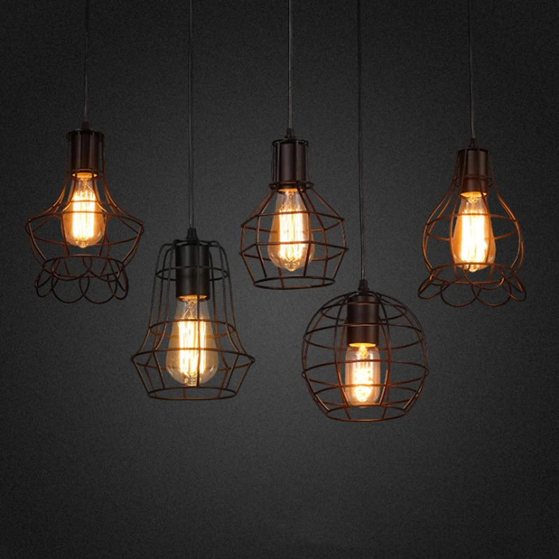 KARWEN Modern Iron Cage Vintage Led Lamp Bulb loft pyramid Chandelier Retro Concise Metal Hanging Lamp E27 LED
KARWEN Modern Iron Cage Vintage Led Lamp Bulb loft pyramid Chandelier Retro Concise Metal Hanging Lamp E27 LED