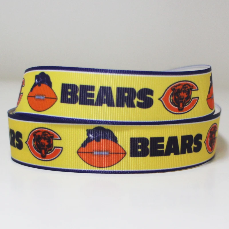 50 ярдов 7/8 "1" 1 5 "2" 3 "22 мм 25 38 75 футбольная команда печатная grosgrain лента
