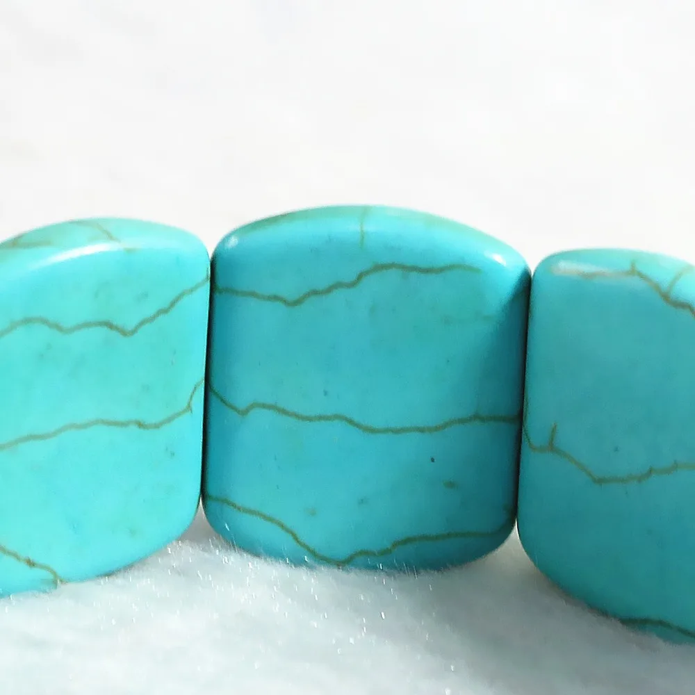 Синий камень Calaite бирюзой 22x18 мм прямоугольник бусины DIY браслеты на запястье для