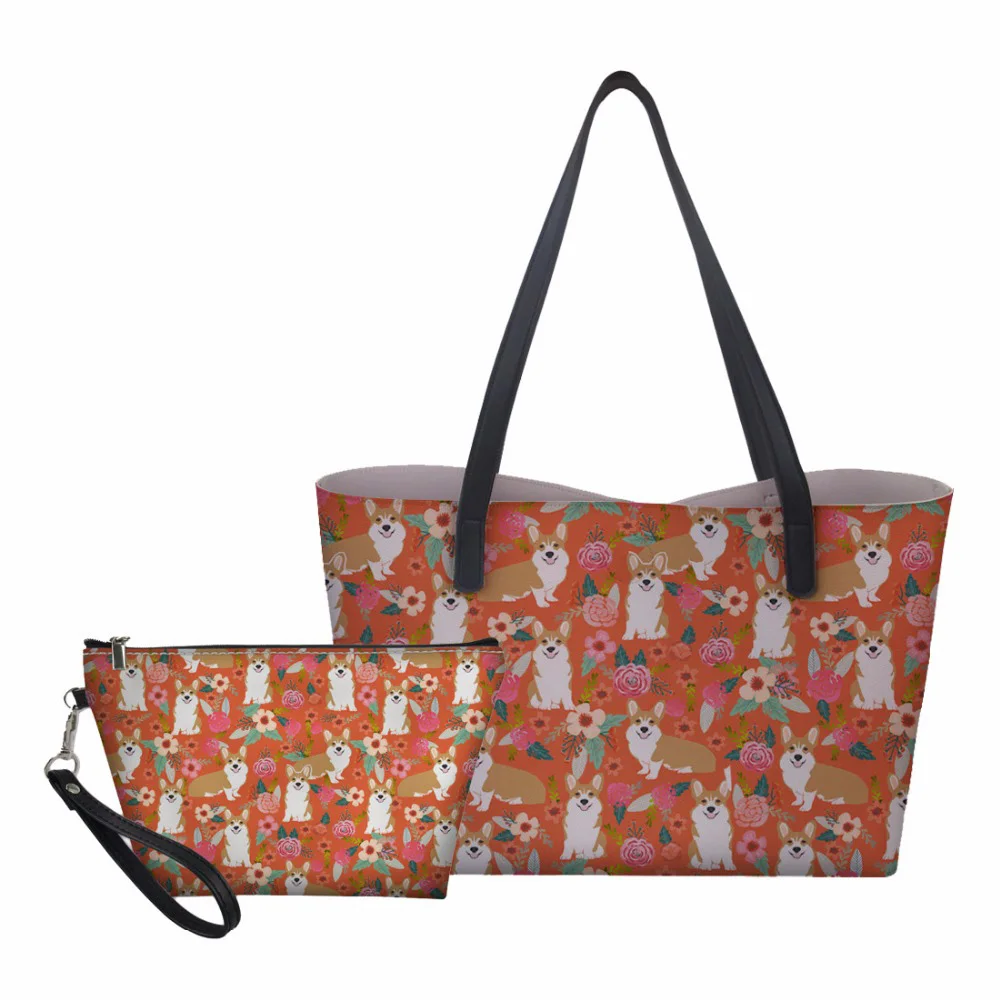 Customized 2pcs/set Corgi Women Handbag Set Fashion PU Leather Shoulder Bag Holder Male up Bag Flower Dog Big Messenger Bags
Customized 2pcs/set Corgi Women Handbag Set Fashion PU Leather Shoulder Bag Holder Male up Bag Flower Dog Big Messenger Bags