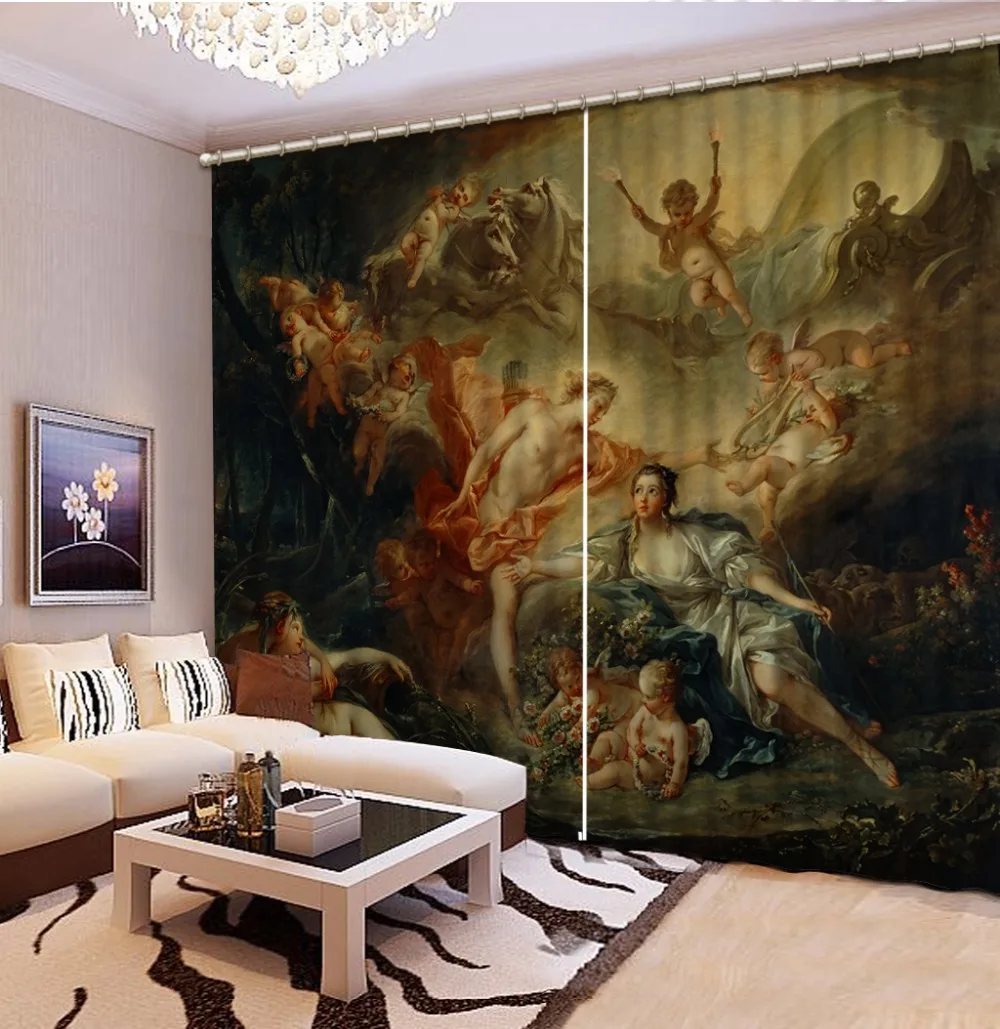 European 3D Curtains angel design Curtains For Living Room Bedroom oil painting 3D Blackout Curtains For Window Cortina Rideaux
European 3D Curtains angel design Curtains For Living Room Bedroom oil painting 3D Blackout Curtains For Window Cortina Rideaux