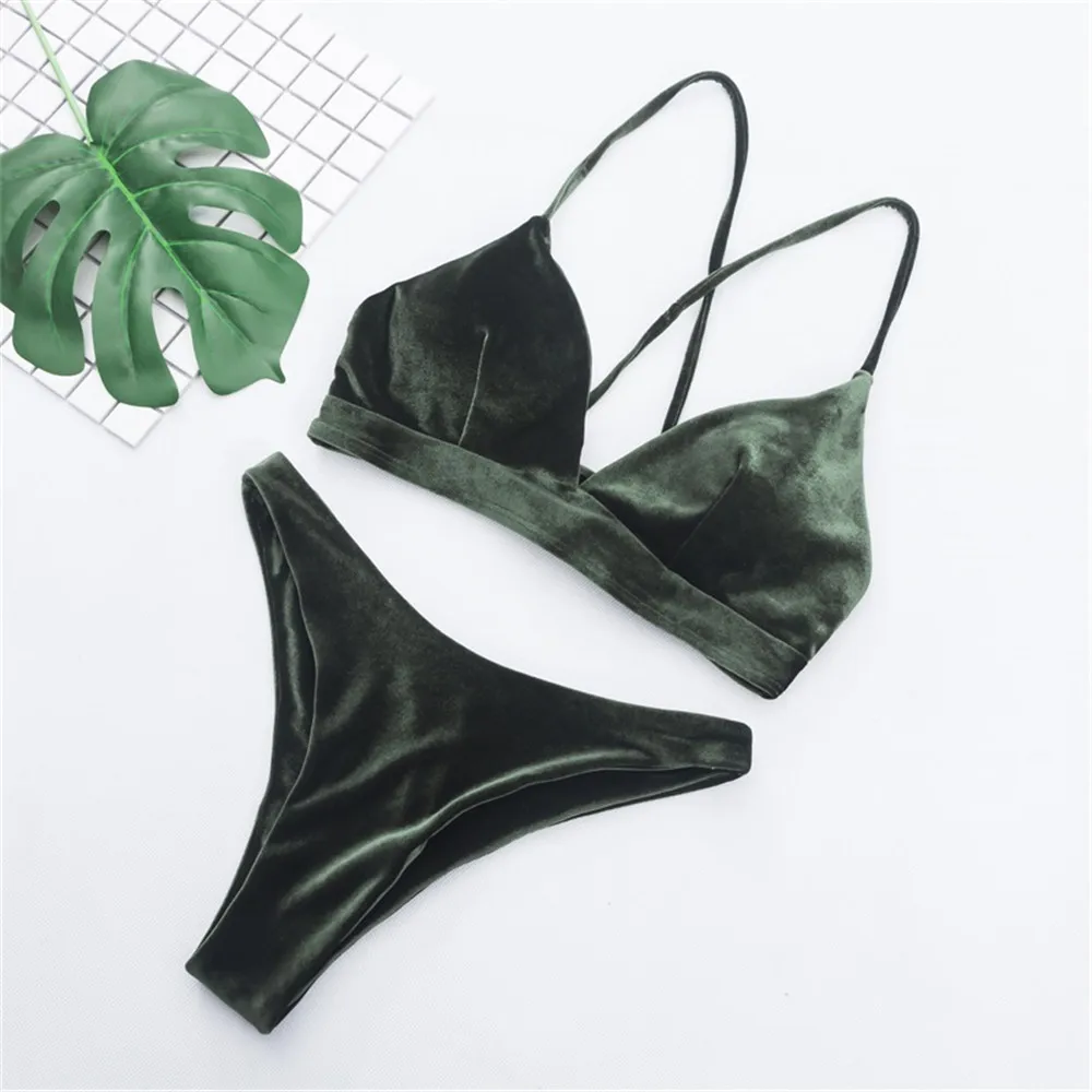 New Solid Women's Swimming Suit Sexy Back Bandage Swimwear Low Waist Swimsuits Velvet Beach Wear Sexy Bikini Micro Thong Mujer
New Solid Women's Swimming Suit Sexy Back Bandage Swimwear Low Waist Swimsuits Velvet Beach Wear Sexy Bikini Micro Thong Mujer