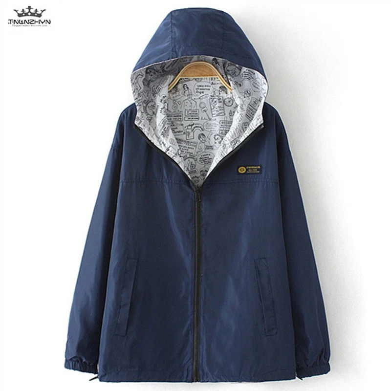 2019 Spring Autumn windbreakers coat women Fashion Large Size Hooded Temperament Wear on both sides Female Casual Outerwear A136
2019 Spring Autumn windbreakers coat women Fashion Large Size Hooded Temperament Wear on both sides Female Casual Outerwear A136