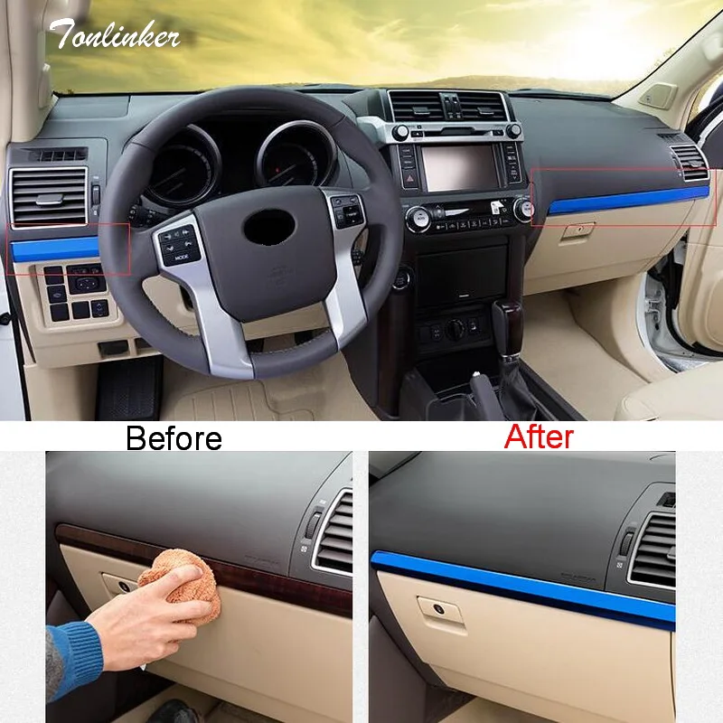 Tonlinker Cover Stickers For PRADO 2010-18 Car Styling 2 PCS Stainless steel The dashboard Glove box Sequin Cover Case Stickers
Tonlinker Cover Stickers For PRADO 2010-18 Car Styling 2 PCS Stainless steel The dashboard Glove box Sequin Cover Case Stickers