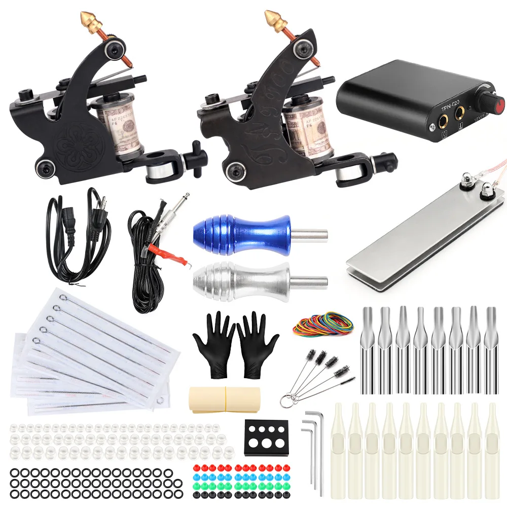 Complete Professional Tattoo Machine Kit Sets liner shader tattoo 2 machine kits suite set Power Supply Needles Grip Tip Set
Complete Professional Tattoo Machine Kit Sets liner shader tattoo 2 machine kits suite set Power Supply Needles Grip Tip Set