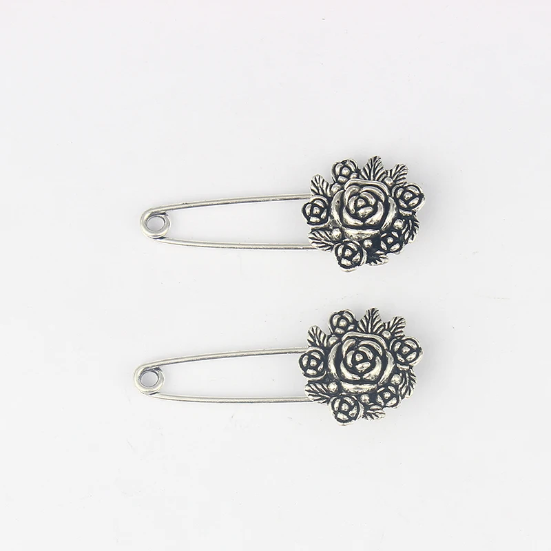 6Pcs Tibetan Silver Large Rose Flower Durable Strong Metal Kilt Scarf Brooch Safety Pin 55mm
6Pcs Tibetan Silver Large Rose Flower Durable Strong Metal Kilt Scarf Brooch Safety Pin 55mm