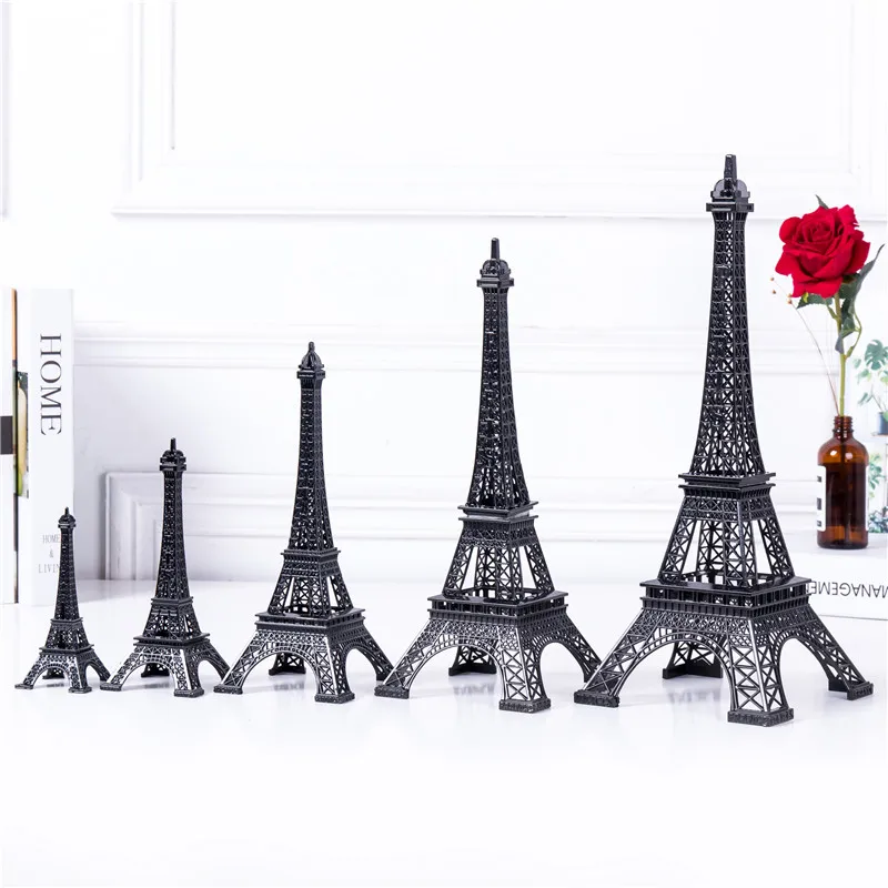 

Cake Topper Eiffel Tower Decor Pure Blue Color Tower Zinc Alloy Home Decoration Improvement Gift Five Sizes