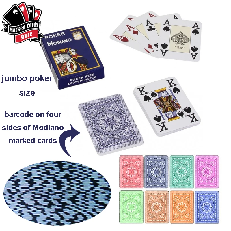 10 Decks Modiano Cristallo Plsatic игральные карты со штрих кодом с четырех сторон считывание