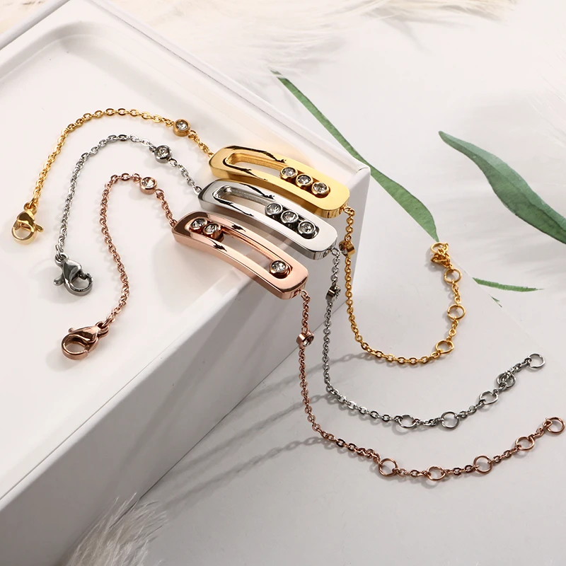 JOVO Personalized Three Crystal Link & Chain Bracelets for women 20.5cm Long Link Bracelets with Crystal Design Women Bracelets
JOVO Personalized Three Crystal Link & Chain Bracelets for women 20.5cm Long Link Bracelets with Crystal Design Women Bracelets